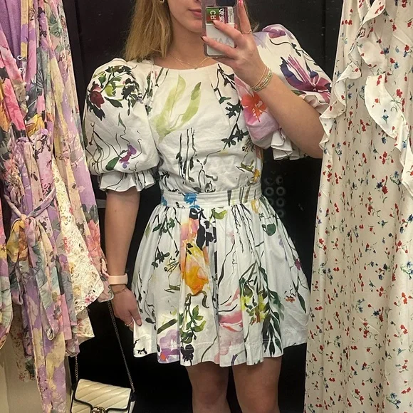 AJE drift puff sleeve mini dress